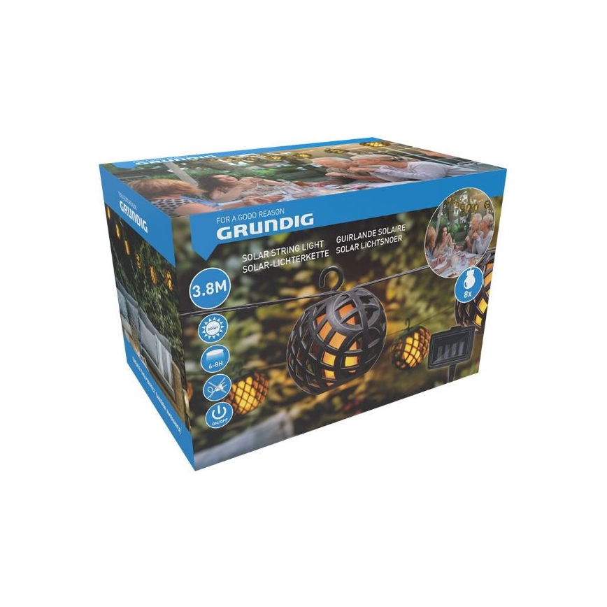 LED Соларна верига 3,8 м 8xLED/1,2V