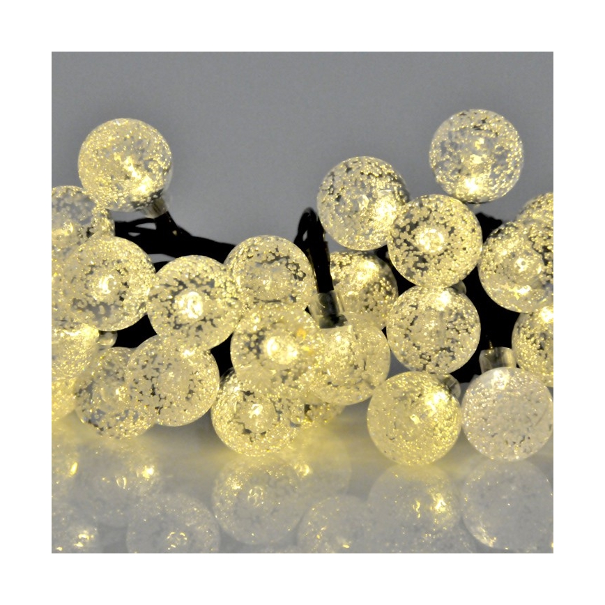 LED Соларна верига 30xLED/8 функции 300 mAh 4,9m IP44 топло бяло
