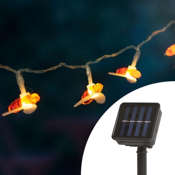 LED Соларна верига със сензор 20xLED 2,3м IP44 топло бяла