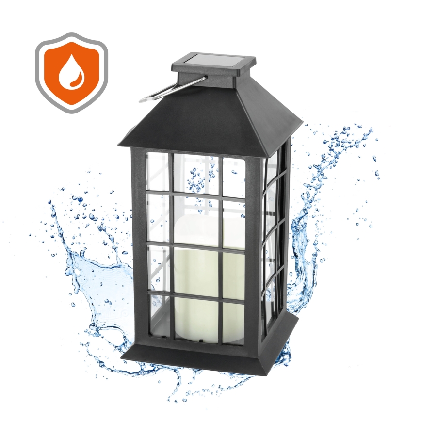 LED Соларна висяща лампа LED/0,02W/1,2V 1xAA 2700K IP44 200 mAh черен