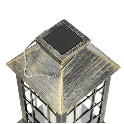 LED Соларна висяща лампа LED/0,02W/1,2V 1xAA 2700K IP44 200 mAh патина