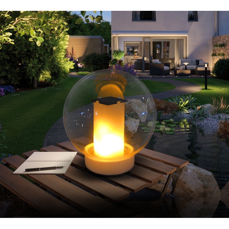 LED Соларна водоустойчива лампа LED/900mAh IP68 бяла