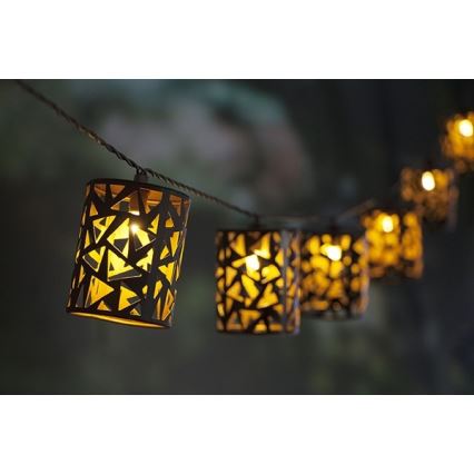 LED Соларни лампички 10xE12/3,65м IP44 топло бели