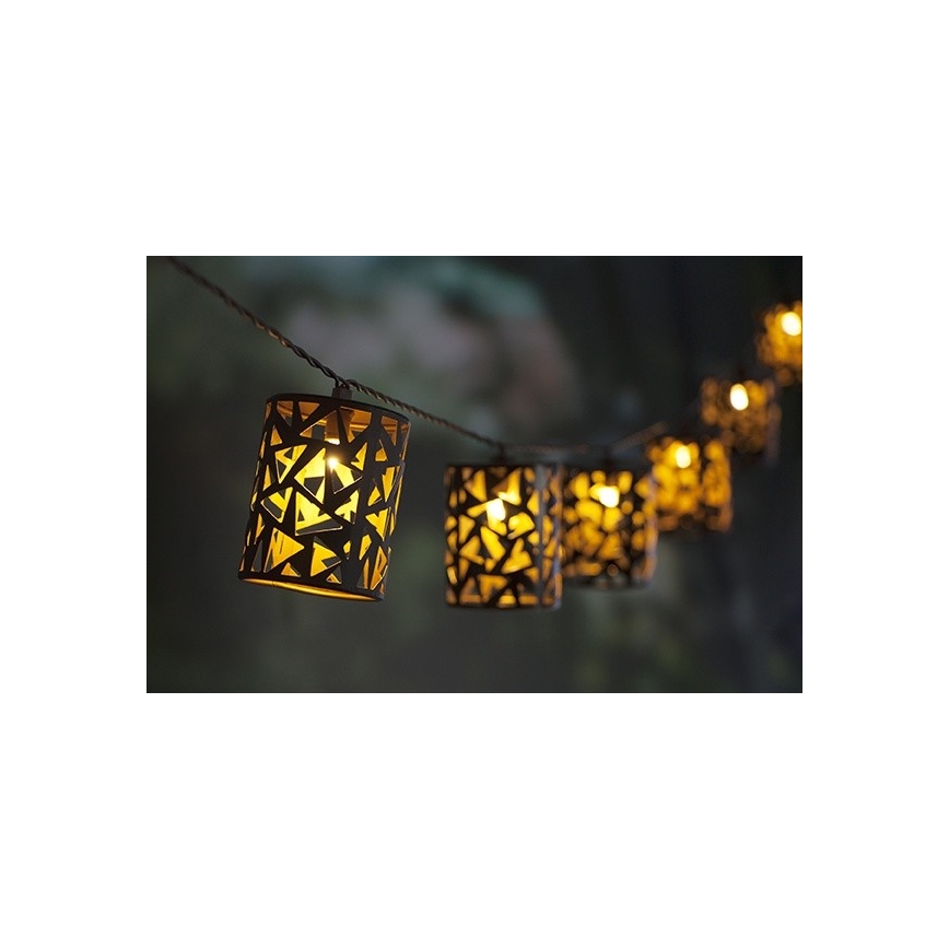 LED Соларни лампички 10xE12/3,65м IP44 топло бели