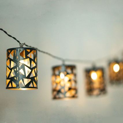 LED Соларни лампички 10xE12/3,65м IP44 топло бели