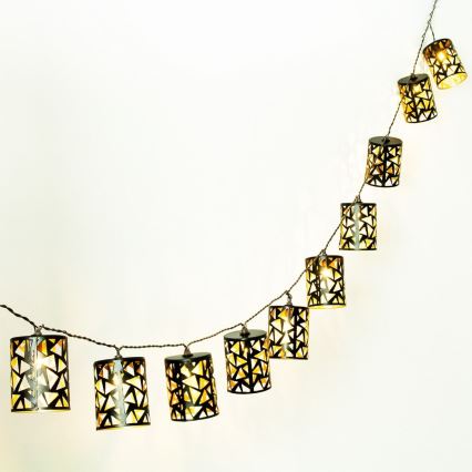 LED Соларни лампички 10xE12/3,65м IP44 топло бели