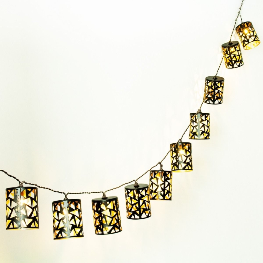 LED Соларни лампички 10xE12/3,65м IP44 топло бели