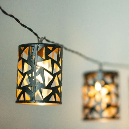 LED Соларни лампички 10xE12/3,65м IP44 топло бели