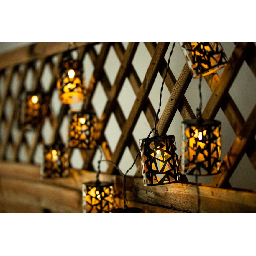 LED Соларни лампички 10xE12/3,65м IP44 топло бели