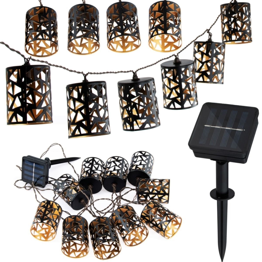 LED Соларни лампички 10xE12/3,65м IP44 топло бели