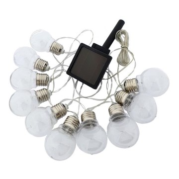 LED Соларни лампички 10xLED/2м IP44 топло бели