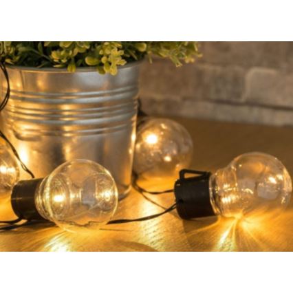 LED Соларни лампички 10xLED/2м IP44 топло бели