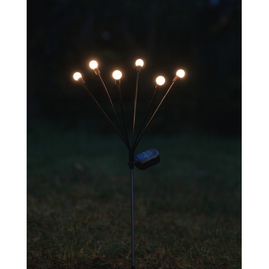 LED соларно осветително тяло 6xLED/1,2V 300 mAh IP44 черно