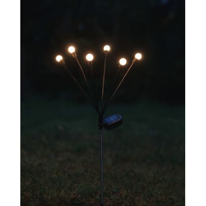 LED соларно осветително тяло 6xLED/1,2V 300 mAh IP44 черно