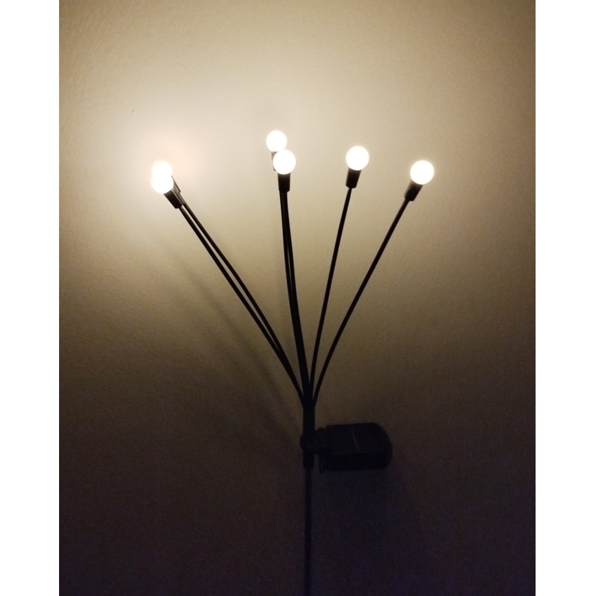 LED соларно осветително тяло 6xLED/1,2V 300 mAh IP44 черно