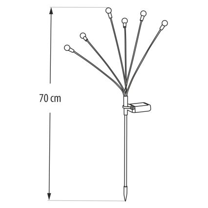 LED соларно осветително тяло 6xLED/1,2V 300 mAh IP44 черно