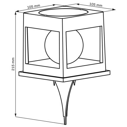 LED соларно осветително тяло CUBO LED/3,7V 1200 mAh IP44 черно