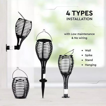 LED соларно осветително тяло FLAME 4 в 1 LED/0,45W/3,7V IP44 500 mAh