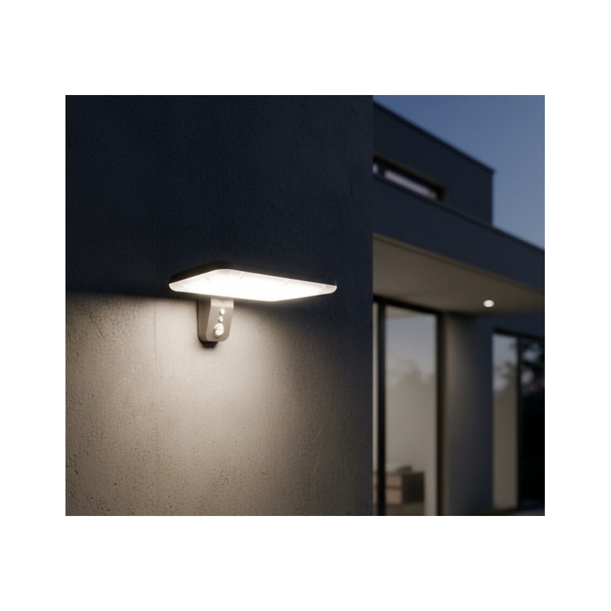 LED соларно стенно осветително тяло със сензор PHOENIX LED/15W/3,2V 3000/4000K IP65 6000 mAh