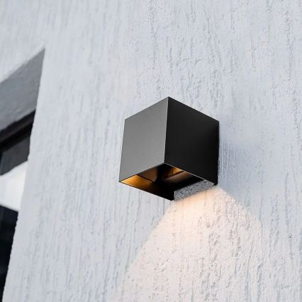 LED соларен стенен осветител със сензор LED/9W/3,7V 3000/4000/5000K IP65 2600 mAh черен