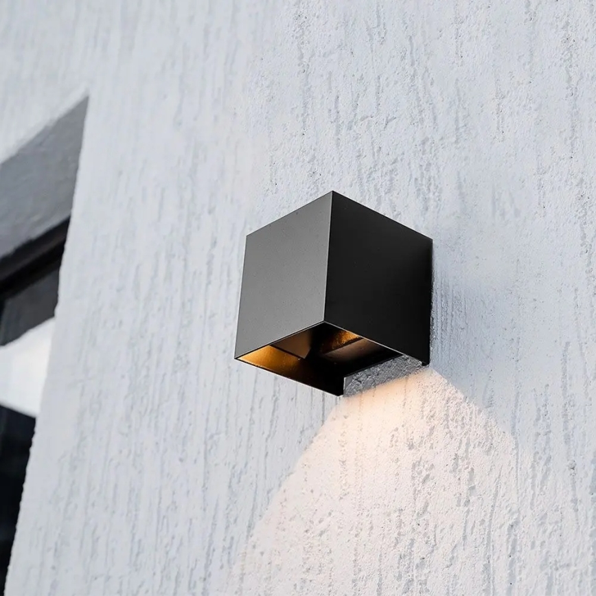 LED соларен стенен осветител със сензор LED/9W/3,7V 3000/4000/5000K IP65 2600 mAh черен