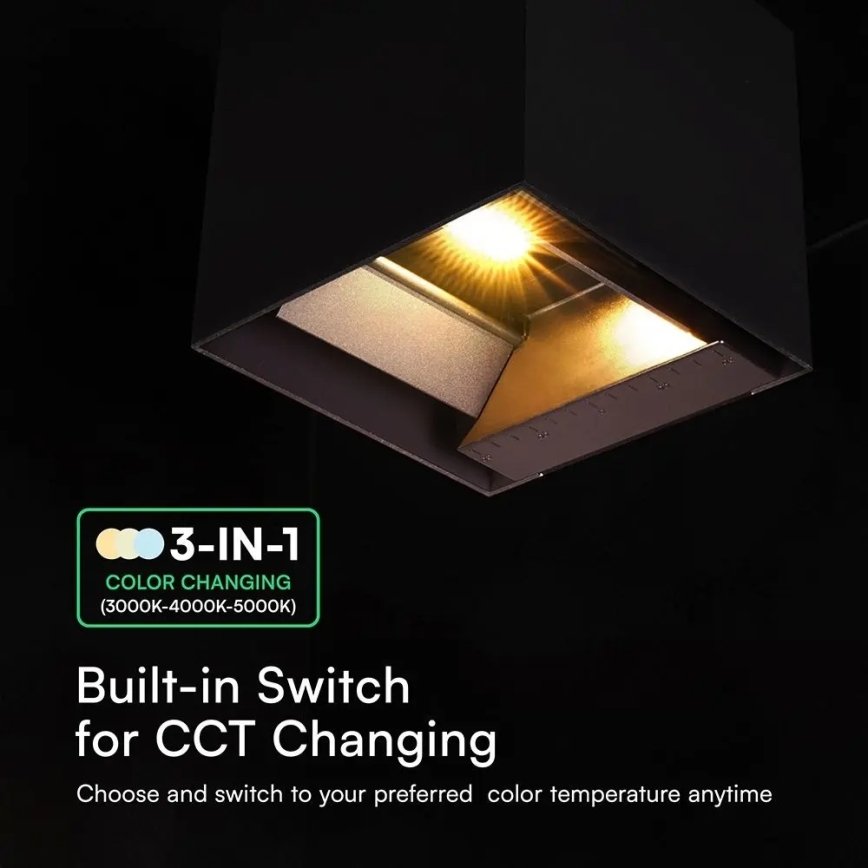 LED соларен стенен осветител със сензор LED/9W/3,7V 3000/4000/5000K IP65 2600 mAh черен