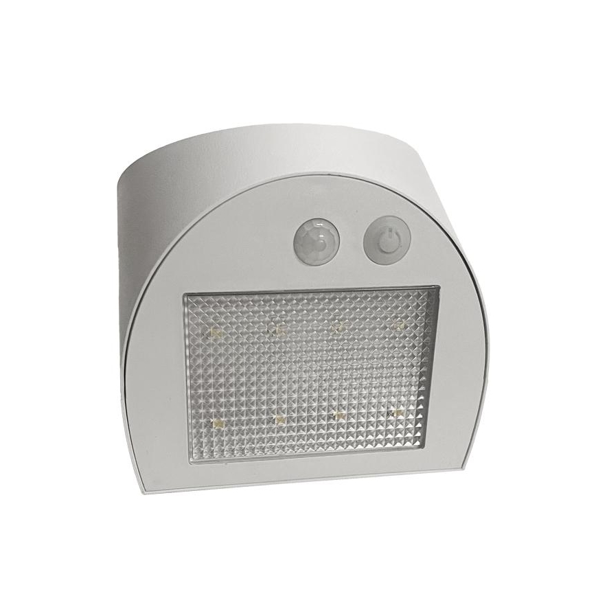 Соларна LED стенна лампа със сензор LED/3W/3,7V 3000/4000K 1200 mAh IP54 бяла