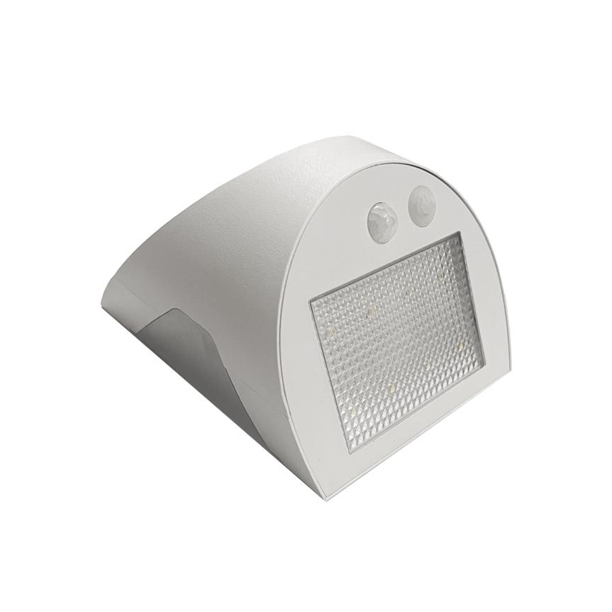 Соларна LED стенна лампа със сензор LED/3W/3,7V 3000/4000K 1200 mAh IP54 бяла