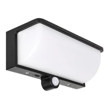 LED соларно стенно осветително тяло със сензор за движение и за здрач LED/3W/3,7V IP54 1500 mAh черен