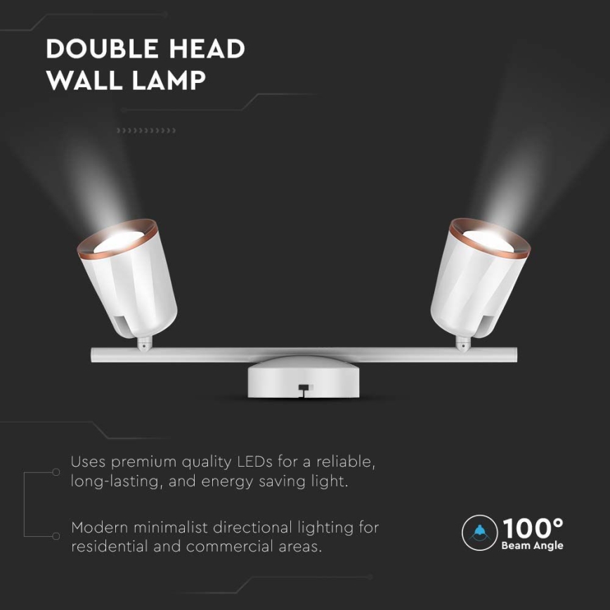 LED Спот 2xLED/5W/230V 3000K бял