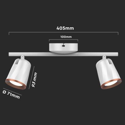 LED Спот 2xLED/5W/230V 3000K бял