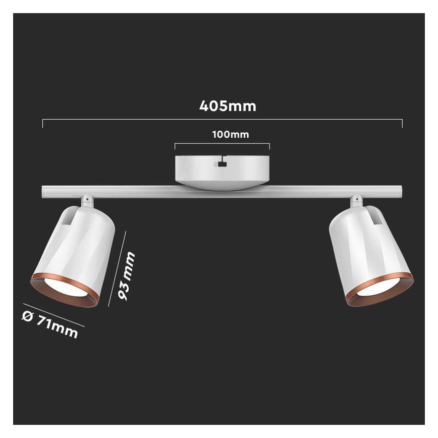 LED Спот 2xLED/5W/230V 3000K бял