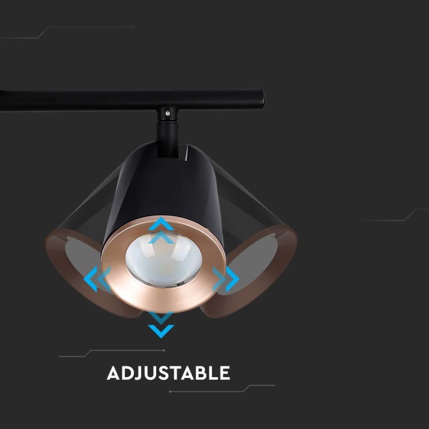 LED Спот 2xLED/5W/230V 3000K черен