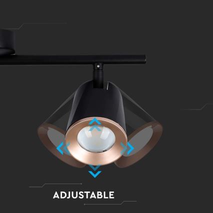 LED Спот 3xLED/5W/230V 3000K черен