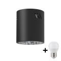LED Спот GEORGE 1xE27/6W/230V Ø 11 см черен