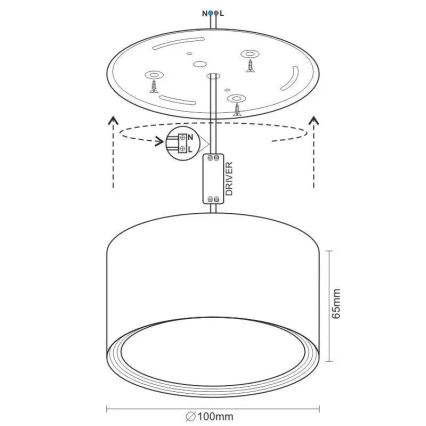 LED Спот LED/12W/230V 4000K Ø 10 см бял