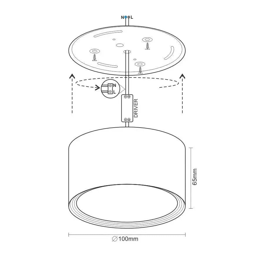 LED Спот LED/12W/230V 4000K Ø 10 см бял