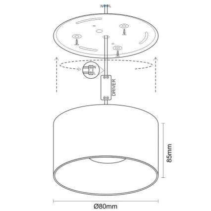 LED Спот LED/12W/230V 4000K Ø 8 см бял
