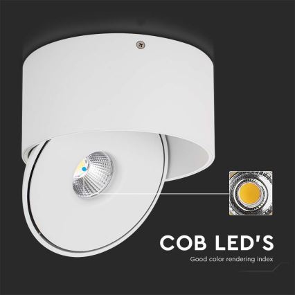 LED Гъвкав спот LED/20W/230V 3000/4000/6400K CRI 90 бял