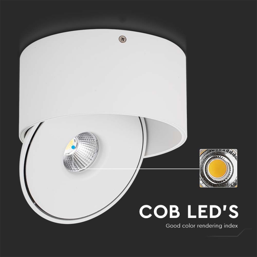LED Гъвкав спот LED/20W/230V 3000/4000/6400K CRI 90 бял