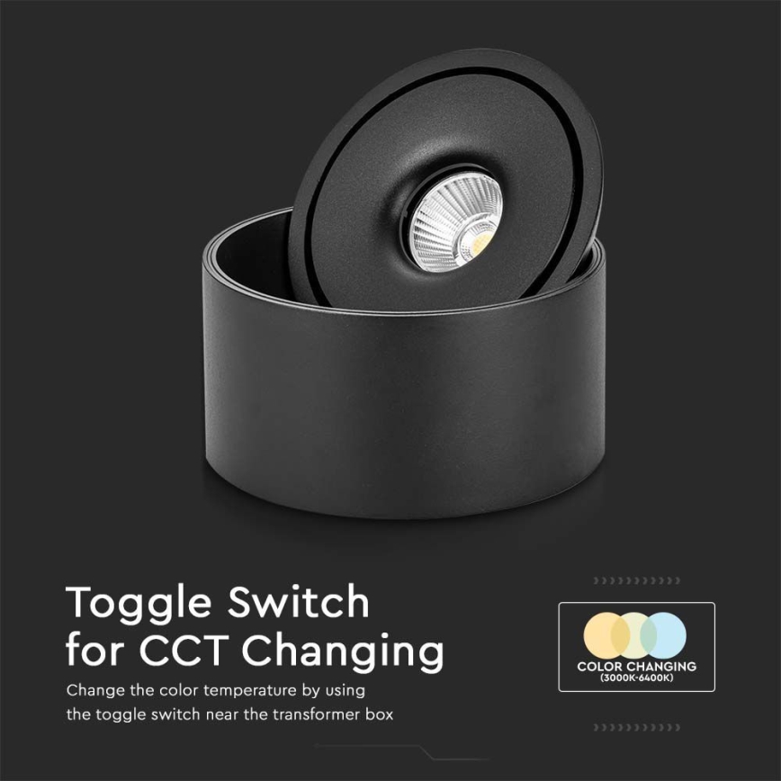 LED Гъвкав спот LED/28W/230V 3000/4000/6400K CRI 90 черен