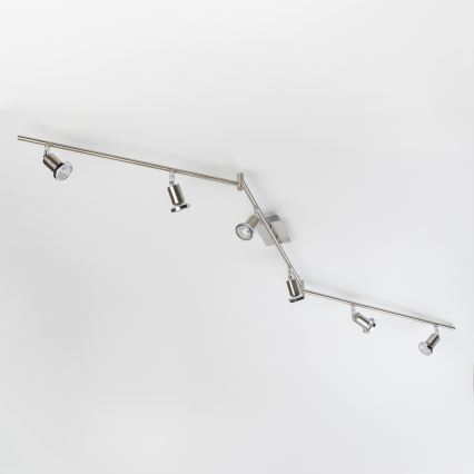 LED спот осветително тяло 6xGU10/5W/230V матов хром