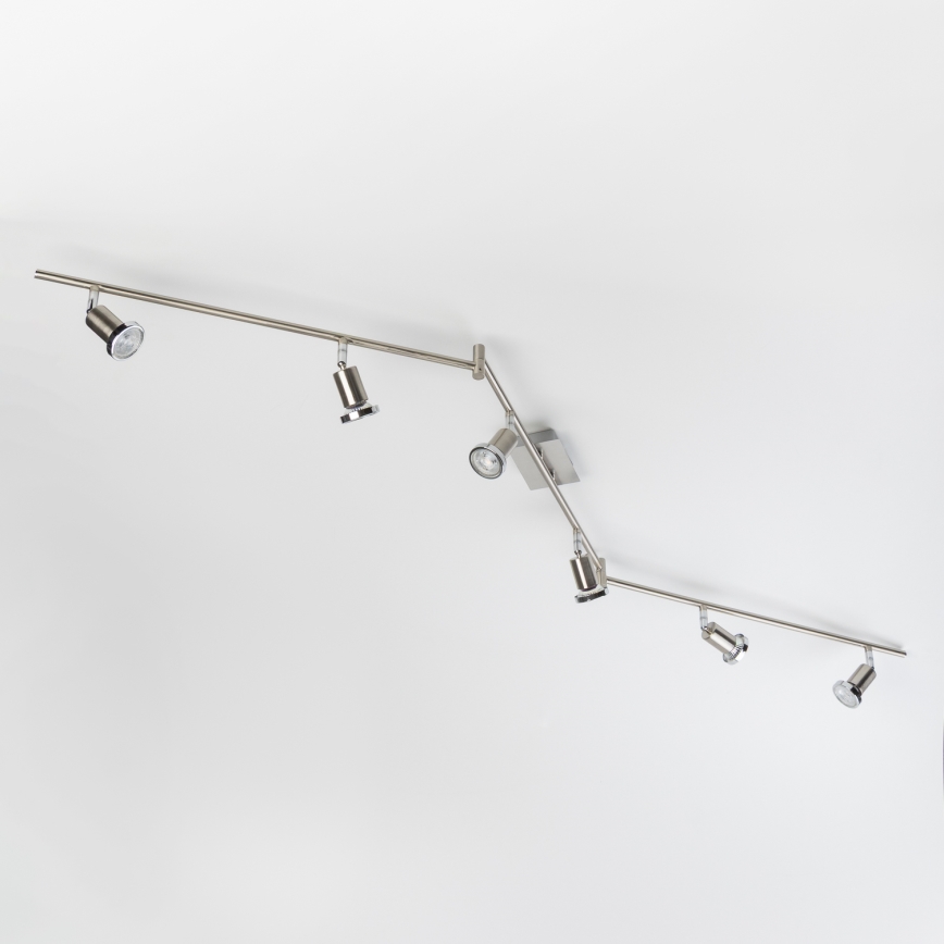 LED спот осветително тяло 6xGU10/5W/230V матов хром