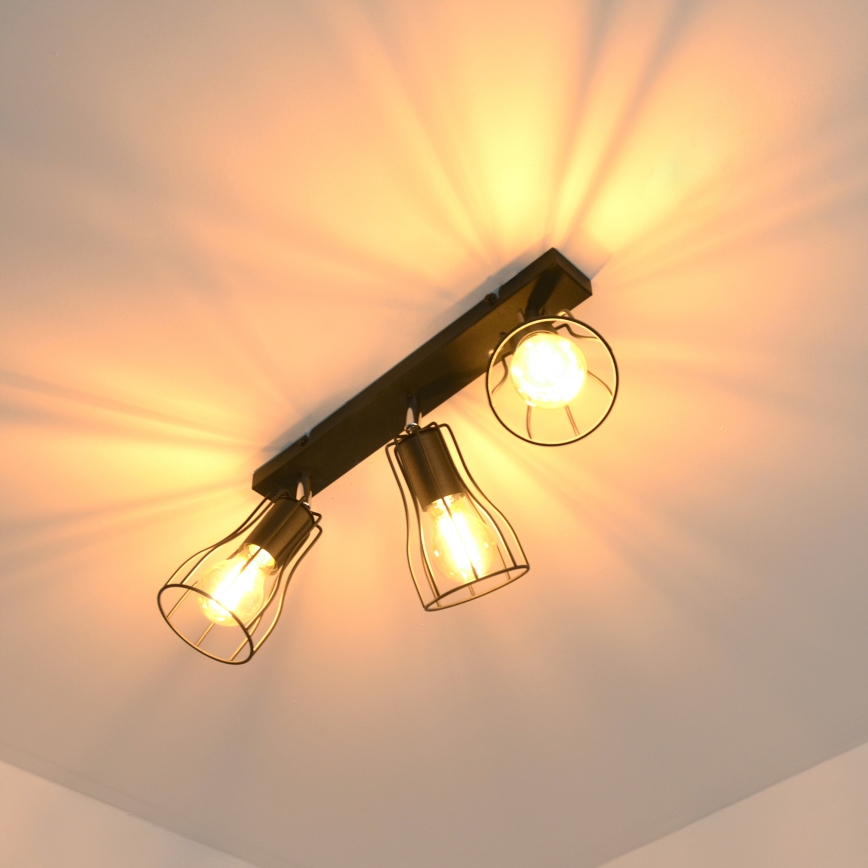 LED Спот TUBE II 3xE27/15W/230V черен