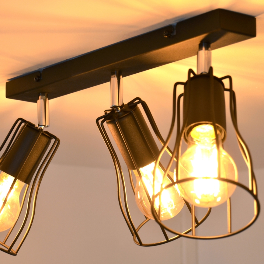 LED Спот TUBE II 3xE27/15W/230V черен