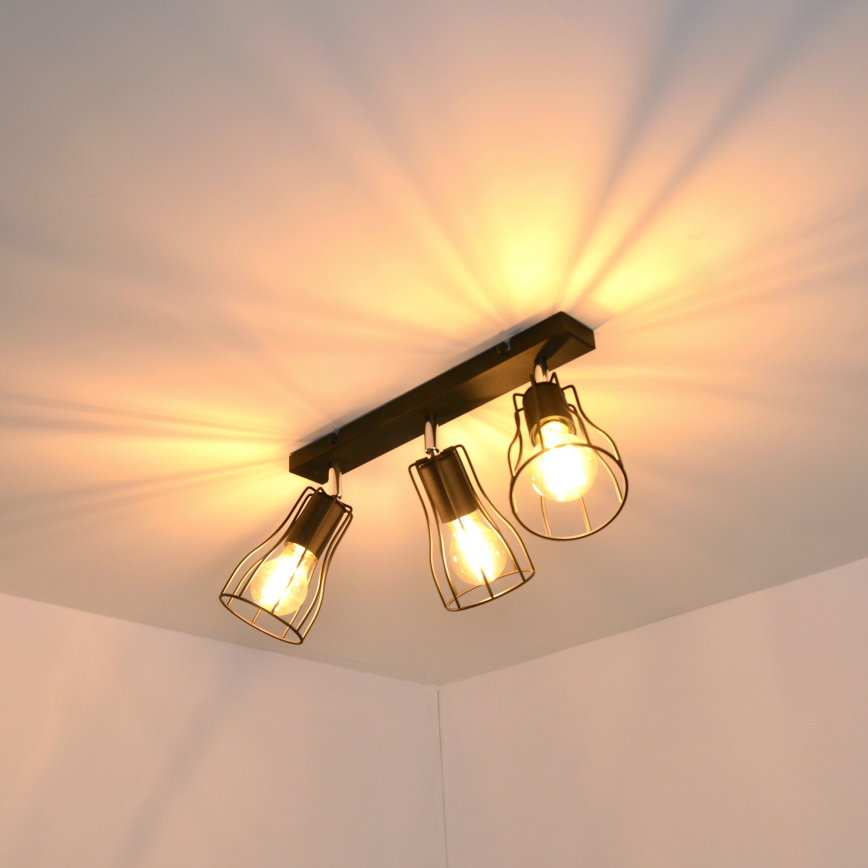 LED Спот TUBE II 3xE27/15W/230V черен