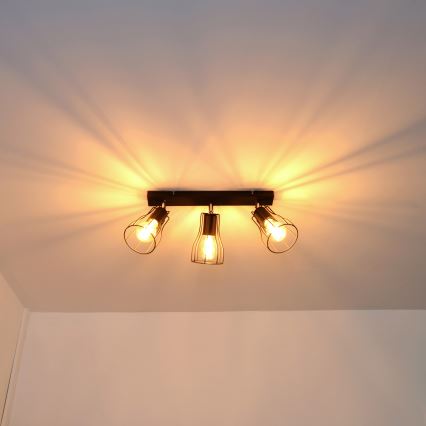 LED Спот TUBE II 3xE27/15W/230V черен