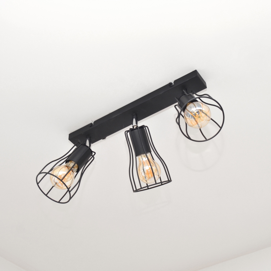 LED Спот TUBE II 3xE27/15W/230V черен