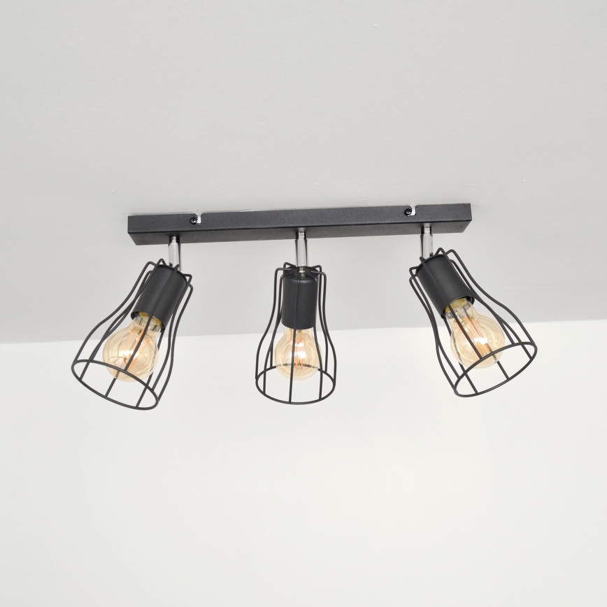 LED Спот TUBE II 3xE27/15W/230V черен