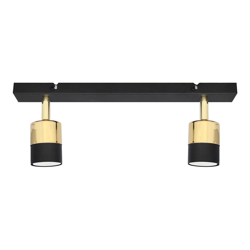LED Спот TUBSSON 2xGU10/4,8W/230V черен/златист